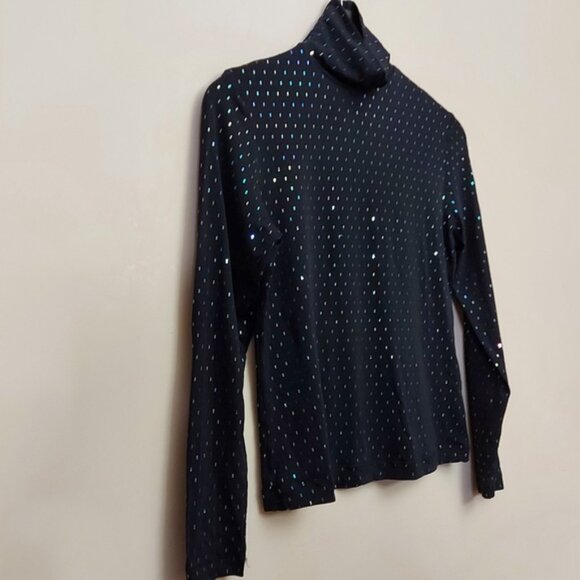St. John Sport By Marie Gray Black Glitter Mockneck size small - Picture 2 of 5